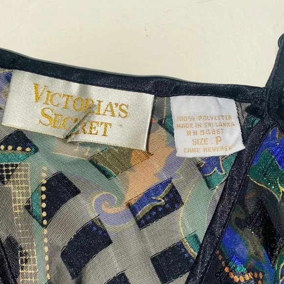 Vintage 80’s 90’s floral  Victoria Secret Gold Label One Piece bodysuit size XS - Picture 9 of 17